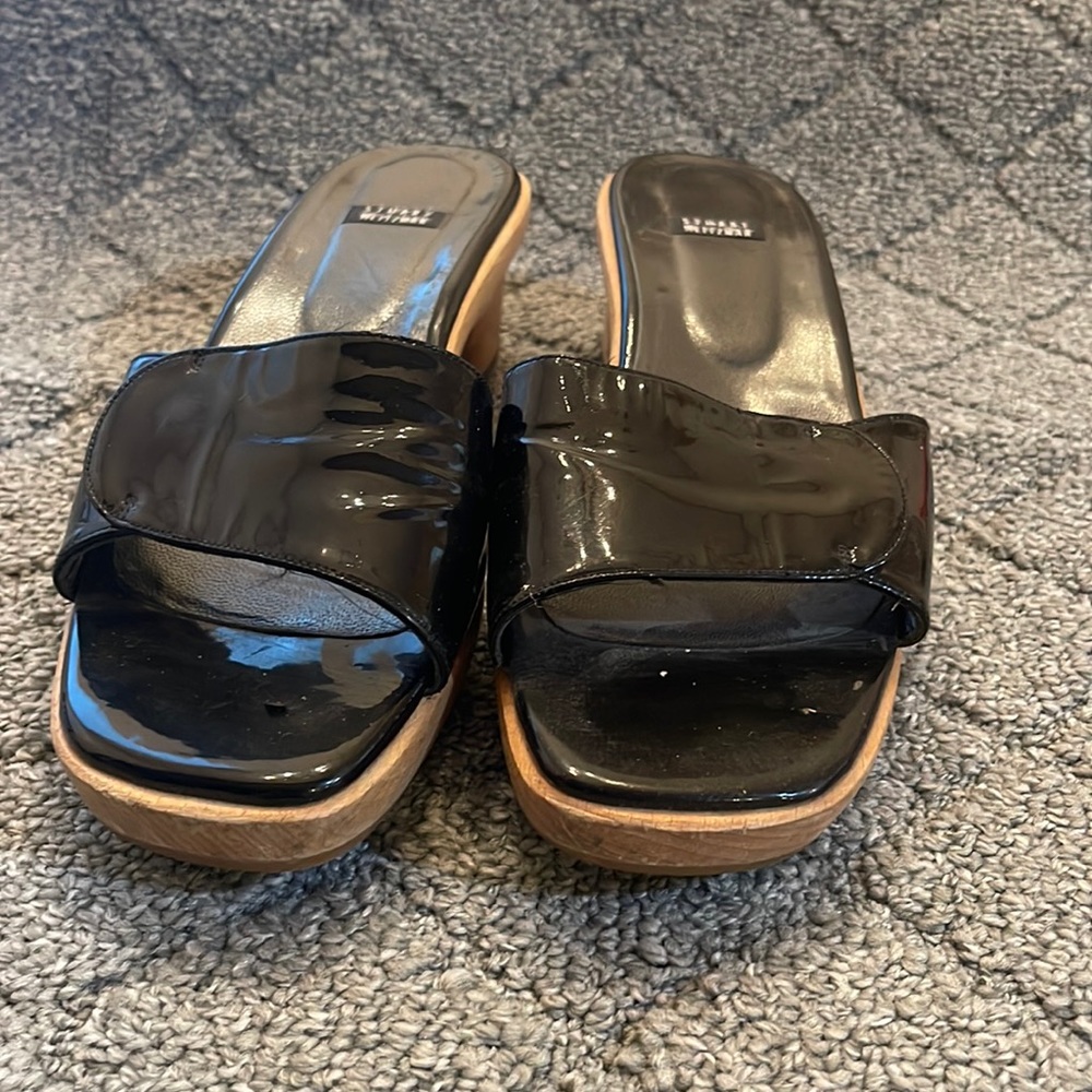 Stuart Weitzman Black Patent Sandals - image 1